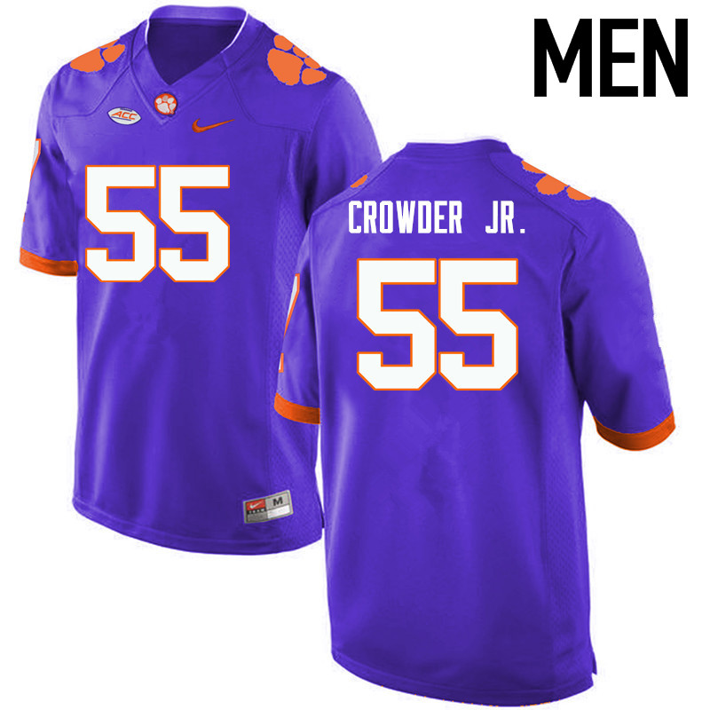 Men Clemson Tigers #55 Tyrone Crowder Jr. College Football Jerseys-Purple